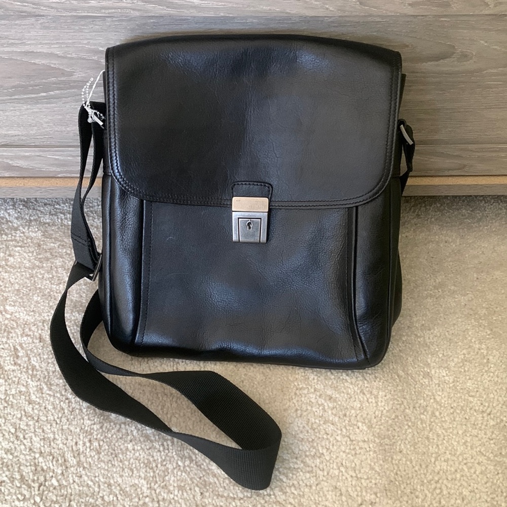 Kenneth Cole, Reaction, Black Laptop Bag, Leather